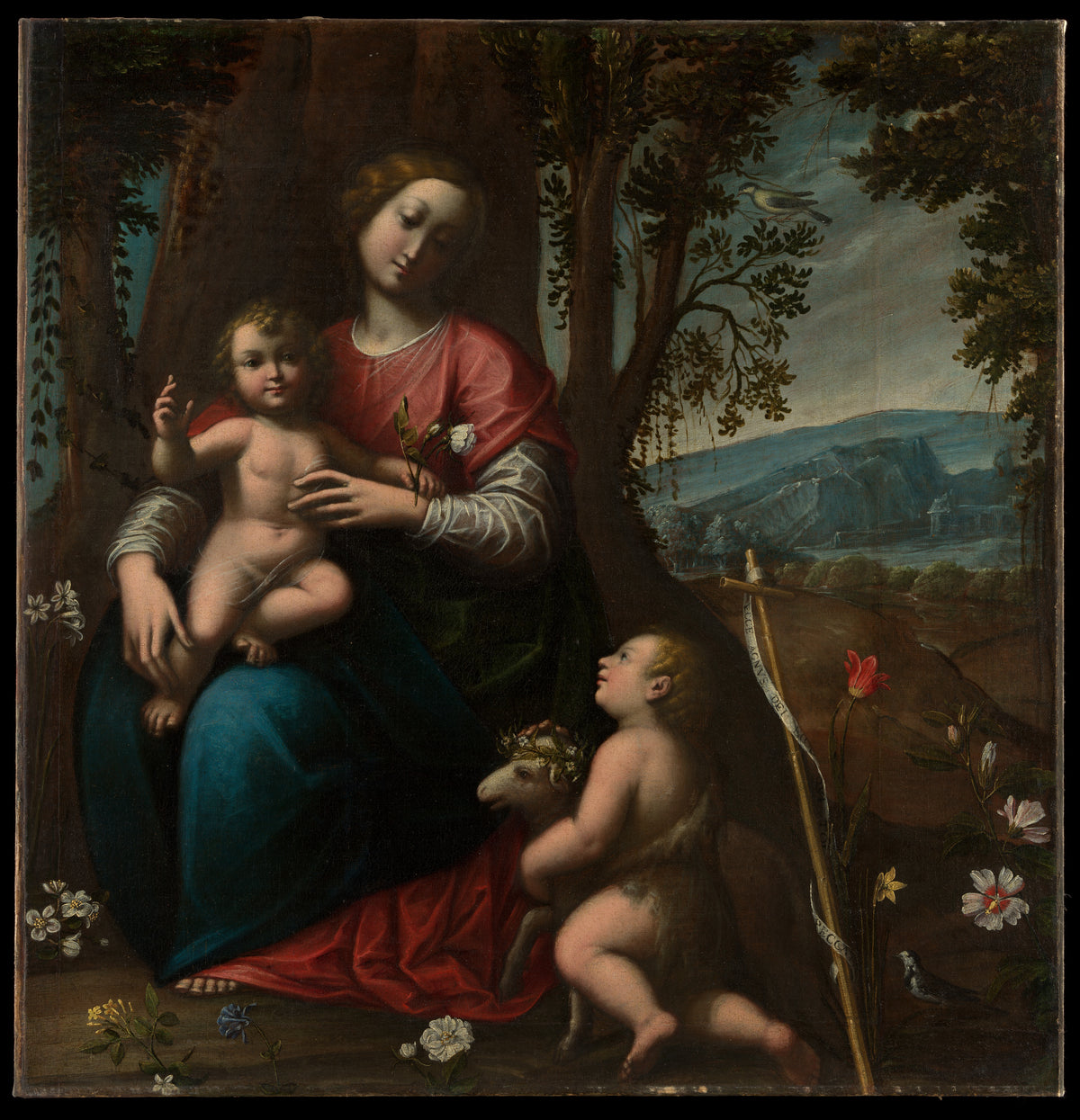 Madonna and Child with the Infant Saint John the Baptist by Orsola Maddalena Caccia - Oil Painting canvas print