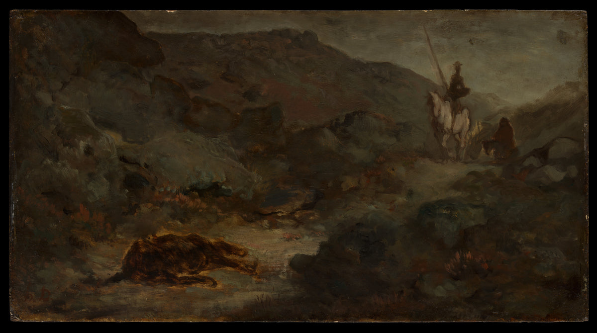 Don Quixote and the Dead Mule by Honoré Daumier - Realist canvas print