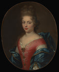 Portrait of a Woman in a Rose Dress by French Painter - Oil Painting canvas print