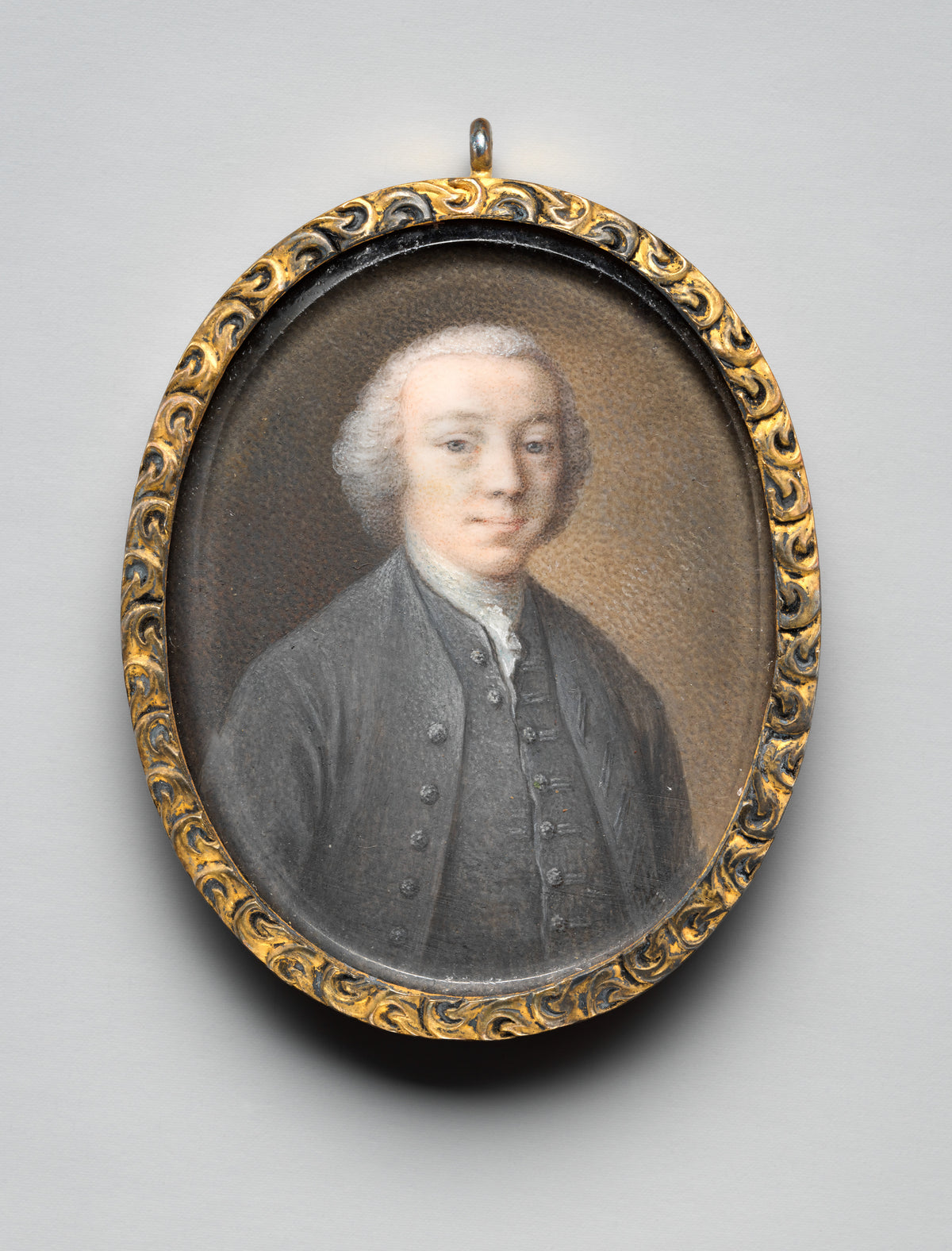 Portrait of a Man by Johann Esaias Nilson - Classic Art canvas print