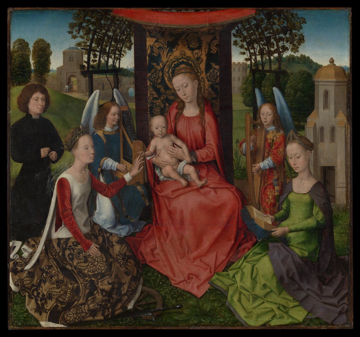 Virgin and Child with Saints Catherine of Alexandria and Barbara by Hans Memling - Northern Renaissance canvas print