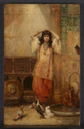 Girl in a Courtyard, Algiers formerly Courtyard in Tangier by Philippe Pavy - Classic Art canvas print