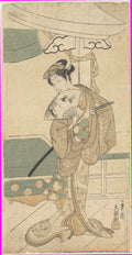 The Actor Ichikawa Uzayemon IX 17241785 in a Female Role by Ippitsusai Bunchō - Ukiyo-e canvas print