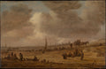 A Beach with Fishing Boats by Jan van Goyen - Classic Art canvas print