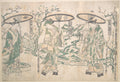 Triptych of Umbrellas by Okumura Masanobu - Ukiyo-e canvas print
