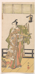 Arashi Sangoro as a Samurai Standing on the Veranda of a Great House by Katsukawa Shunshō　勝川春章 - Ukiyo-e canvas print