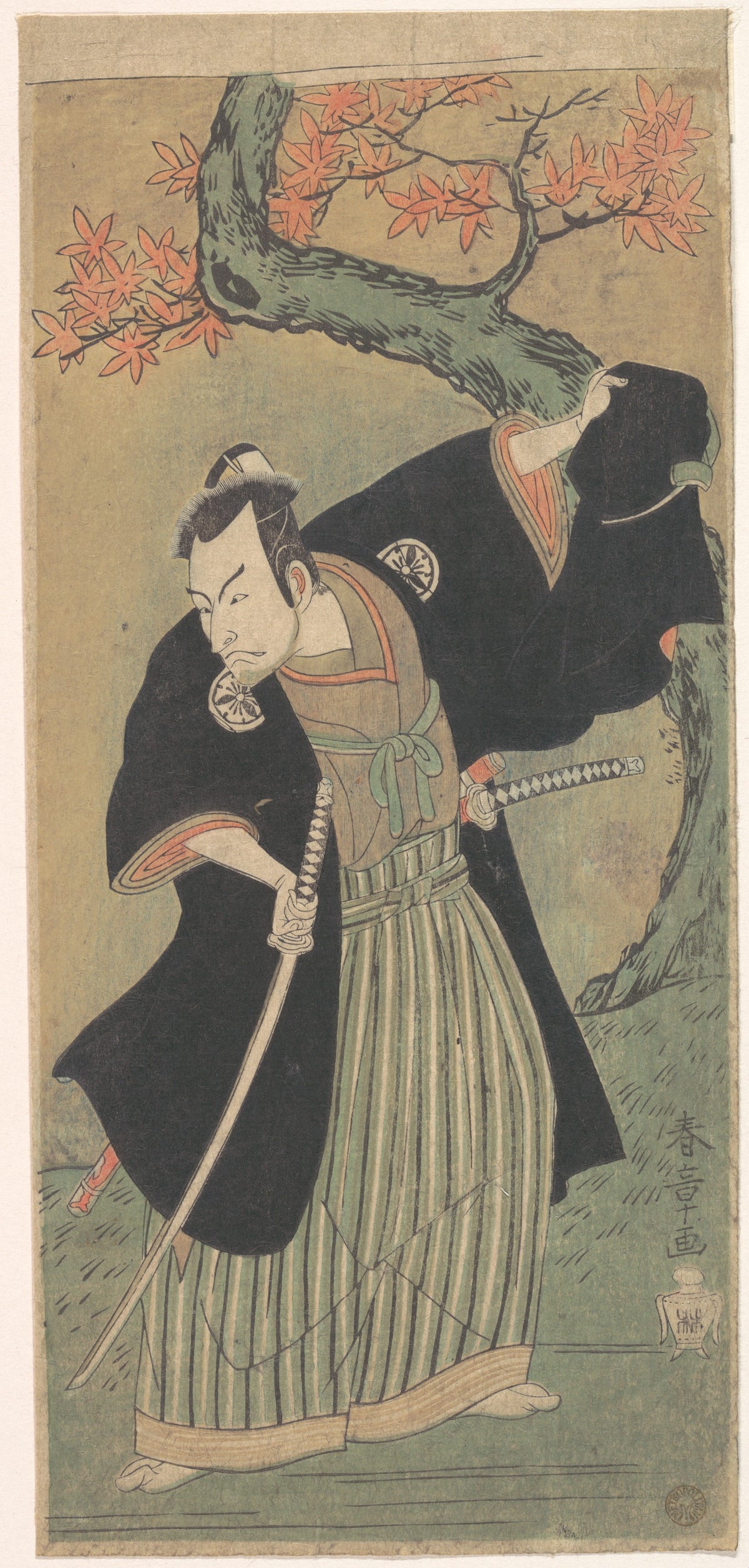 The Third Matsumoto Koshiro as a Samurai Standing by Katsukawa Shunshō　勝川春章 - Ukiyo-e canvas print