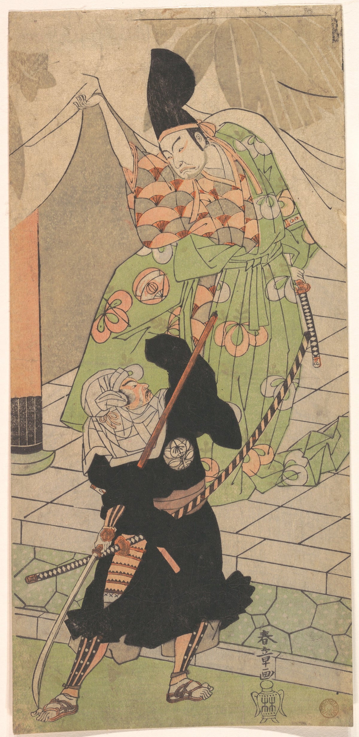 The Messenger in Black by Katsukawa Shunshō　勝川春章 - Ukiyo-e canvas print