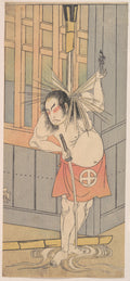 The Third Otani Hiroji as a Man Clothed Only with a Red Apron by Katsukawa Shunshō　勝川春章 - Ukiyo-e canvas print