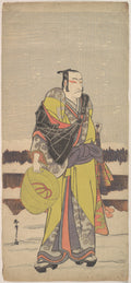 Danjur V as Kakogawa Honz with a Komuso Hat and a Flageolet by Katsukawa Shunshō　勝川春章 - Ukiyo-e canvas print
