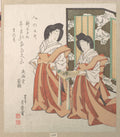 Two Court Ladies by Kitagawa Kikumaro - Ukiyo-e canvas print