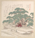 Shrine Under a Big Pine Tree by Kubo Shunman - Ukiyo-e canvas print