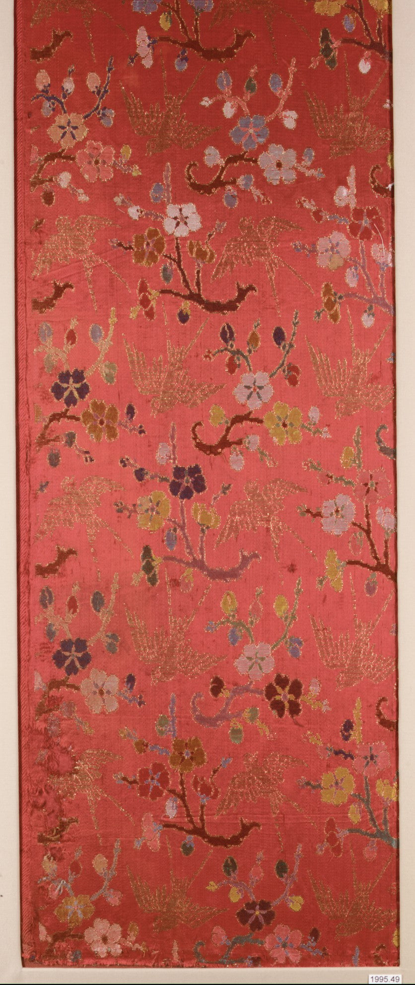 Woven Panel with Swallows and Prunus by  - Classic Art canvas print