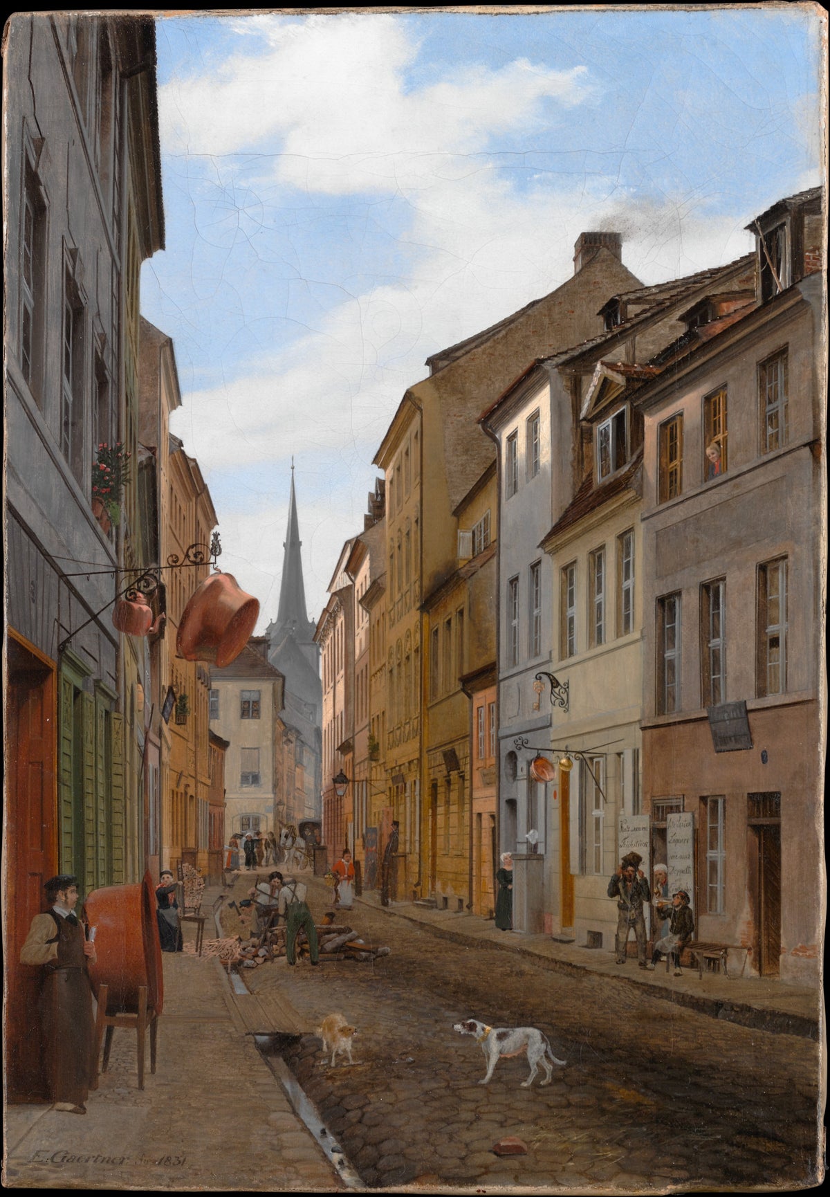 Parochialstrasse in Berlin by Eduard Gaertner - Oil Painting canvas print