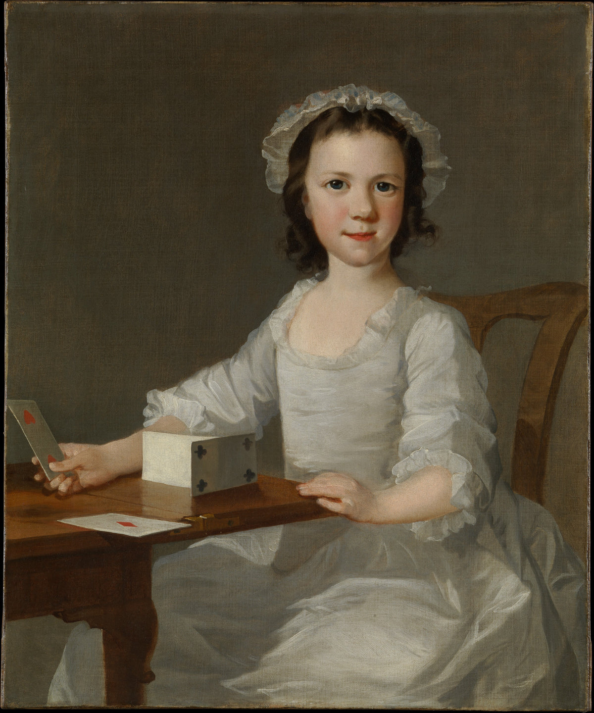 Girl Building a House of Cards by Thomas Frye - Oil Painting canvas print