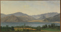 Lake Fucino and the Abruzzi Mountains by Joseph Bidauld - Classic Art canvas print