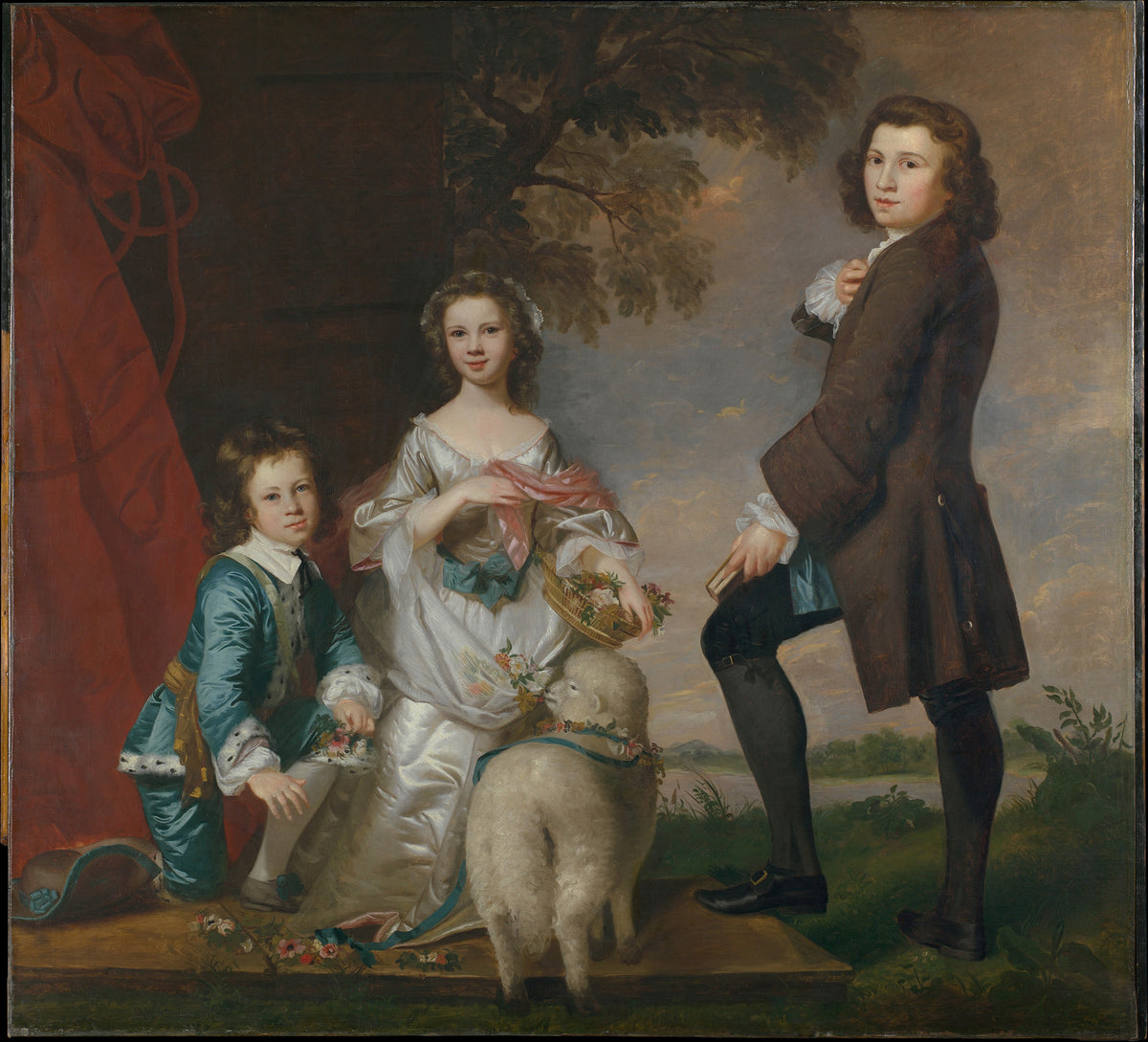Thomas 17401825 and Martha Neate 1741after 1795 with His Tutor, Thomas Needham by Sir Joshua Reynolds - Oil Painting canvas print