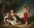 The Grandchildren of Sir William Heathcote, 3rd Baronet by William Owen - Oil Painting canvas print