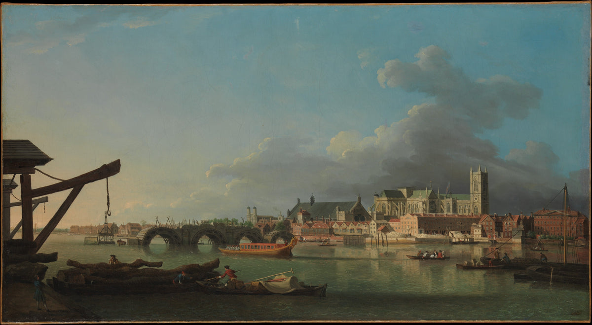The Building of Westminster Bridge by Samuel Scott - Oil Painting canvas print