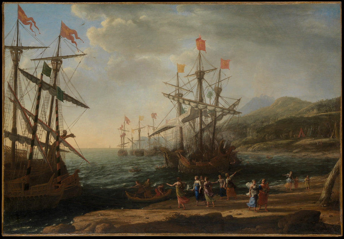 The Trojan Women Setting Fire to Their Fleet by Claude Lorrain (Claude Gellée) - Oil Painting canvas print