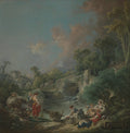 Washerwomen by François Boucher - Oil Painting canvas print