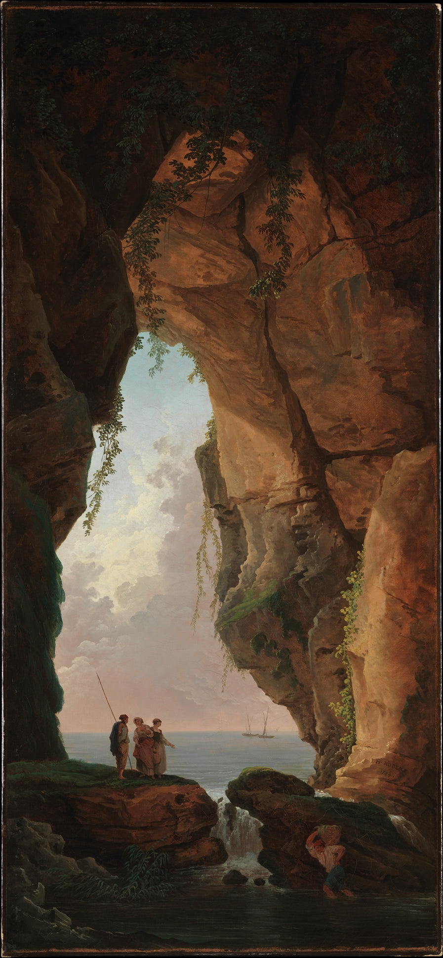 The Mouth of a Cave by Hubert Robert - Oil Painting canvas print
