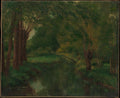 A Brook in a Clearing possibly Brook, Valley of Fontcouverte Study by Gustave Courbet - Realist canvas print