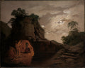 Virgil's Tomb by Moonlight, with Silius Italicus Declaiming by Joseph Wright (Wright of Derby) - Oil Painting canvas print
