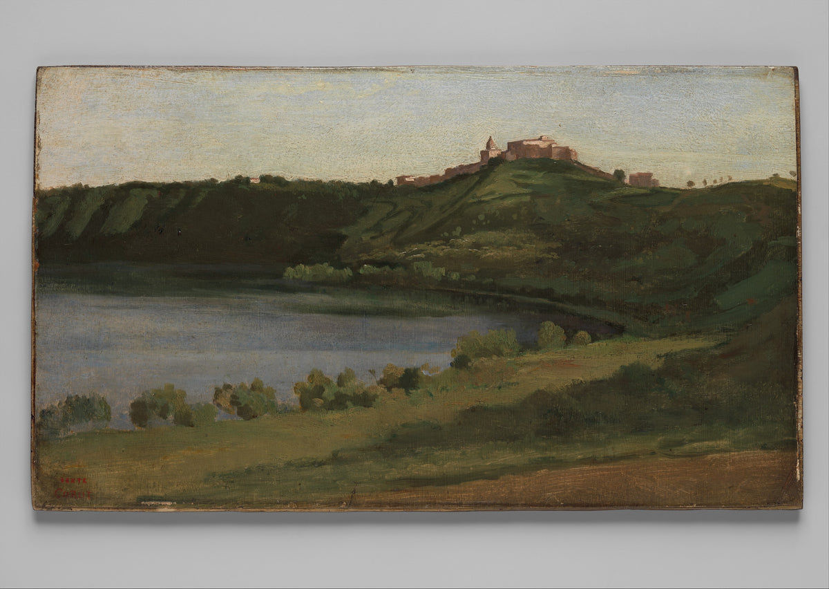 Lake Albano and Castel Gandolfo by Camille Corot - Realist canvas print