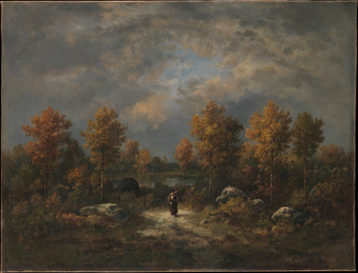 Autumn The Woodland Pond by Narcisse-Virgile Diaz de la Peña - Oil Painting canvas print