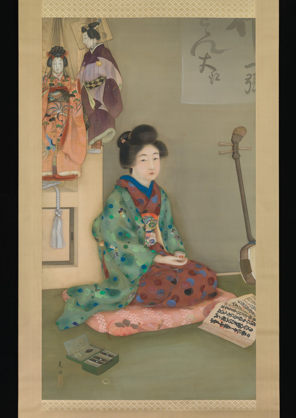 Female Chanter for Jruri Puppet Theater by Arai Kōu - Classic Art canvas print