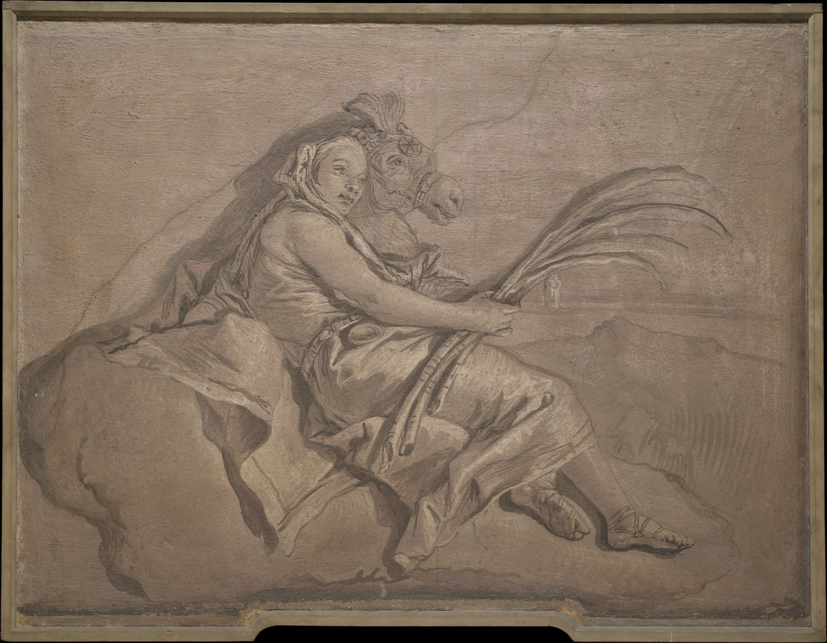 Allegorical Figure Representing Asia by Giovanni Domenico Tiepolo - Classic Art canvas print