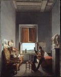 Lon Pallire 17871820 in His Room at the Villa Medici, Rome by Jean Alaux - Oil Painting canvas print