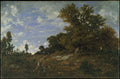 The Edge of the Woods at Monts-Girard, Fontainebleau Forest by Théodore Rousseau - Naive Art canvas print