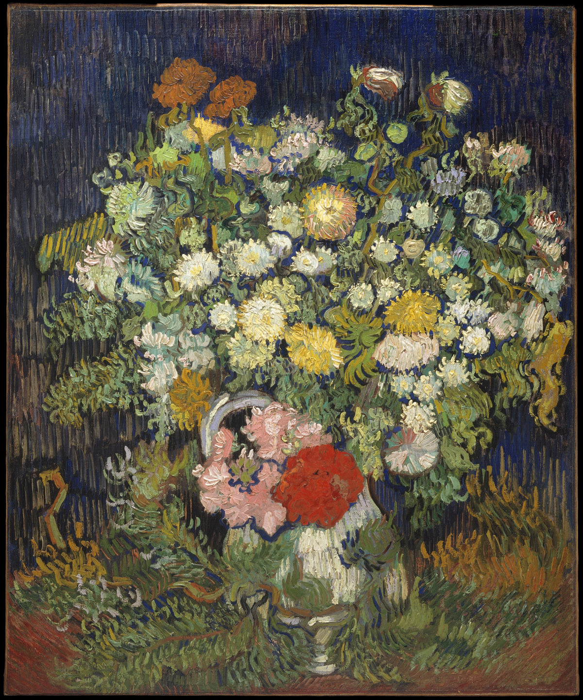 Bouquet of Flowers in a Vase by Vincent van Gogh - Post-Impressionist canvas print