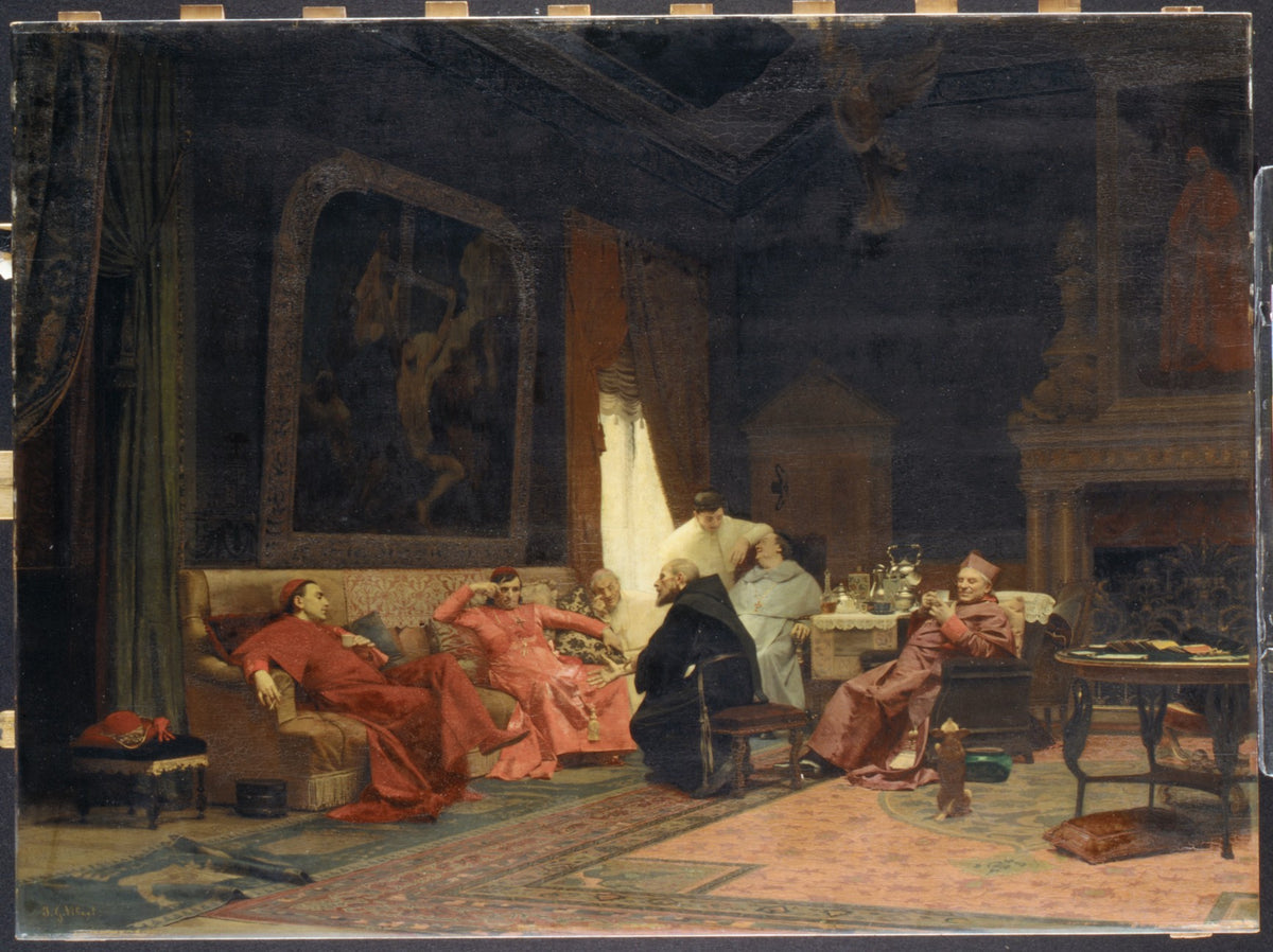 The Missionary's Adventures by Jean-Georges Vibert - Classic Art canvas print