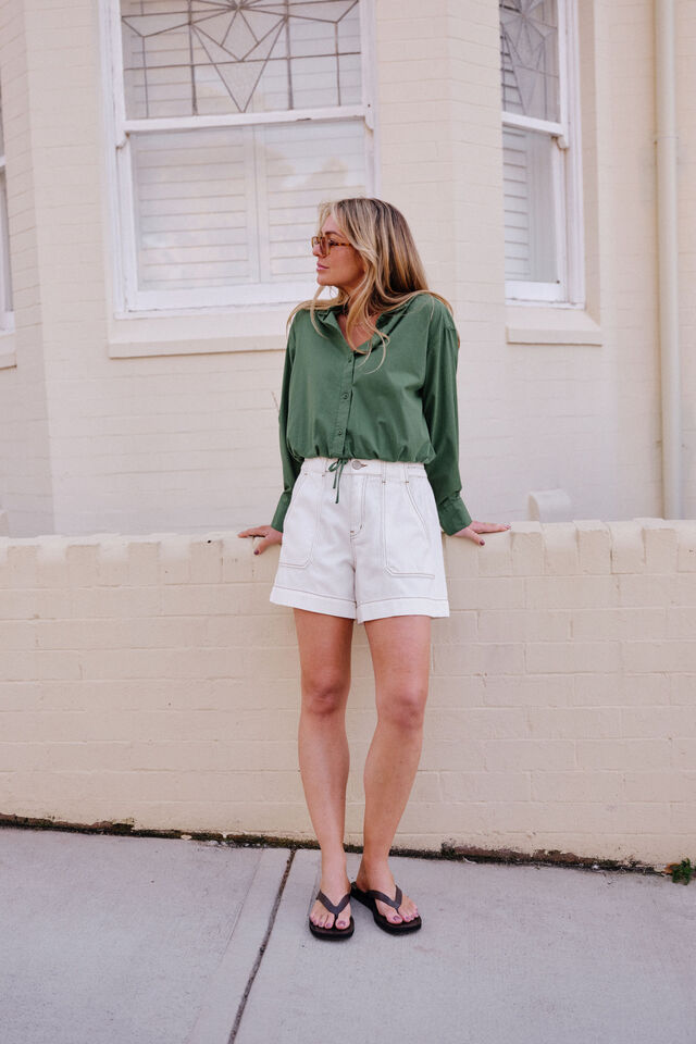 Clover Tie Shirt - Basil