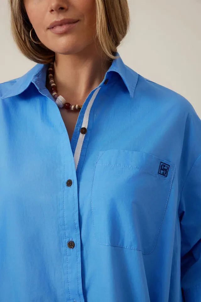 Anna Shirt Dress - Amalfi Blue