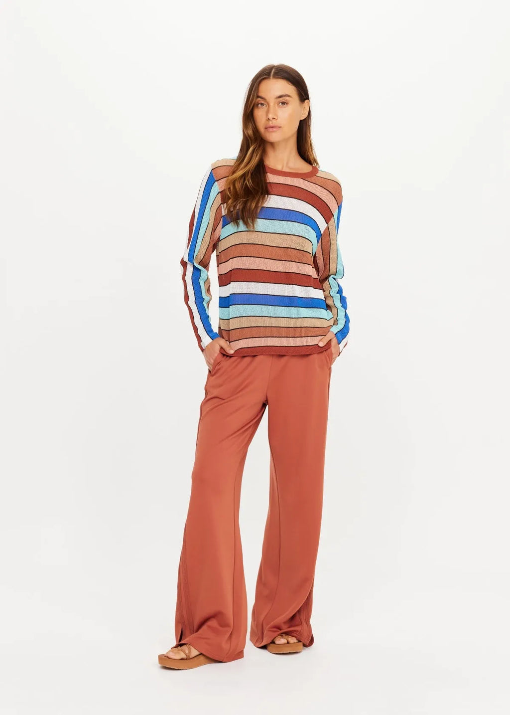 Iza Milla Long Sleeve Knit Top - Stripe