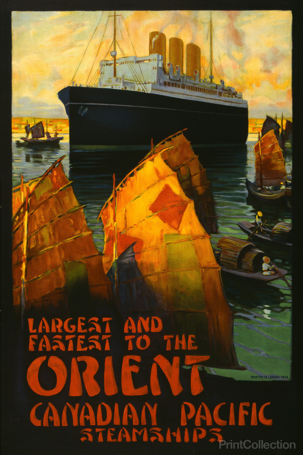 Canadian Pacific Steamships to the Orient by PrintCollection - Oil Painting canvas print