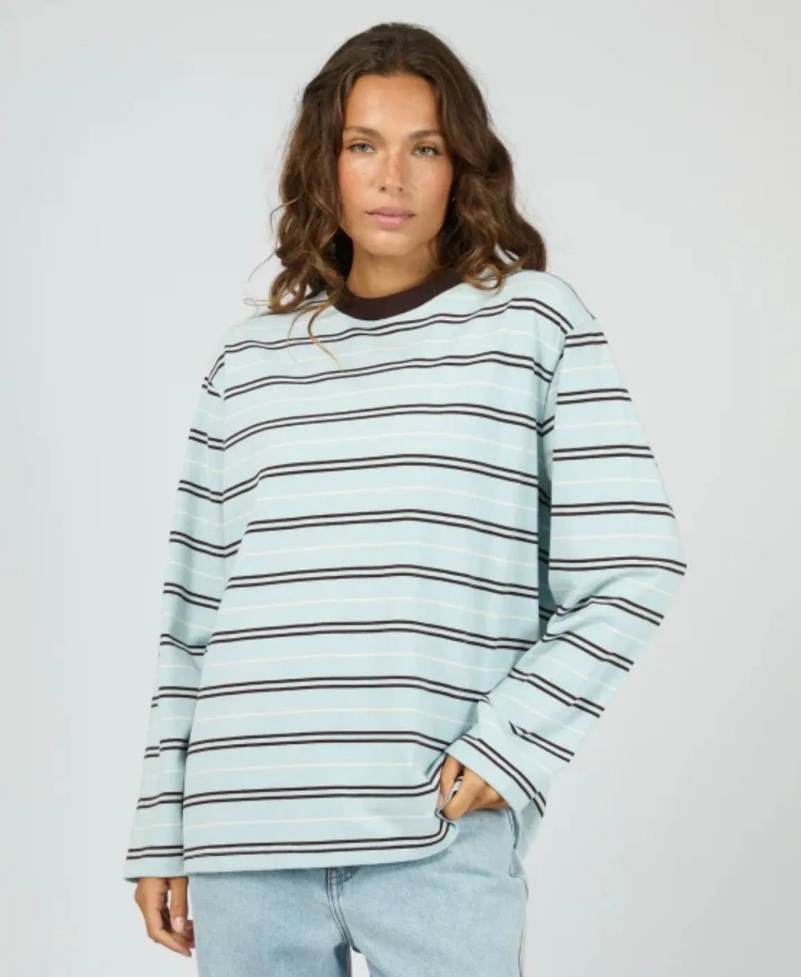 Stripe Long Sleeve Tee - Light Blue