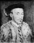 Portrait of a Man in a White Fur Coat by French Painter - Classic Art canvas print