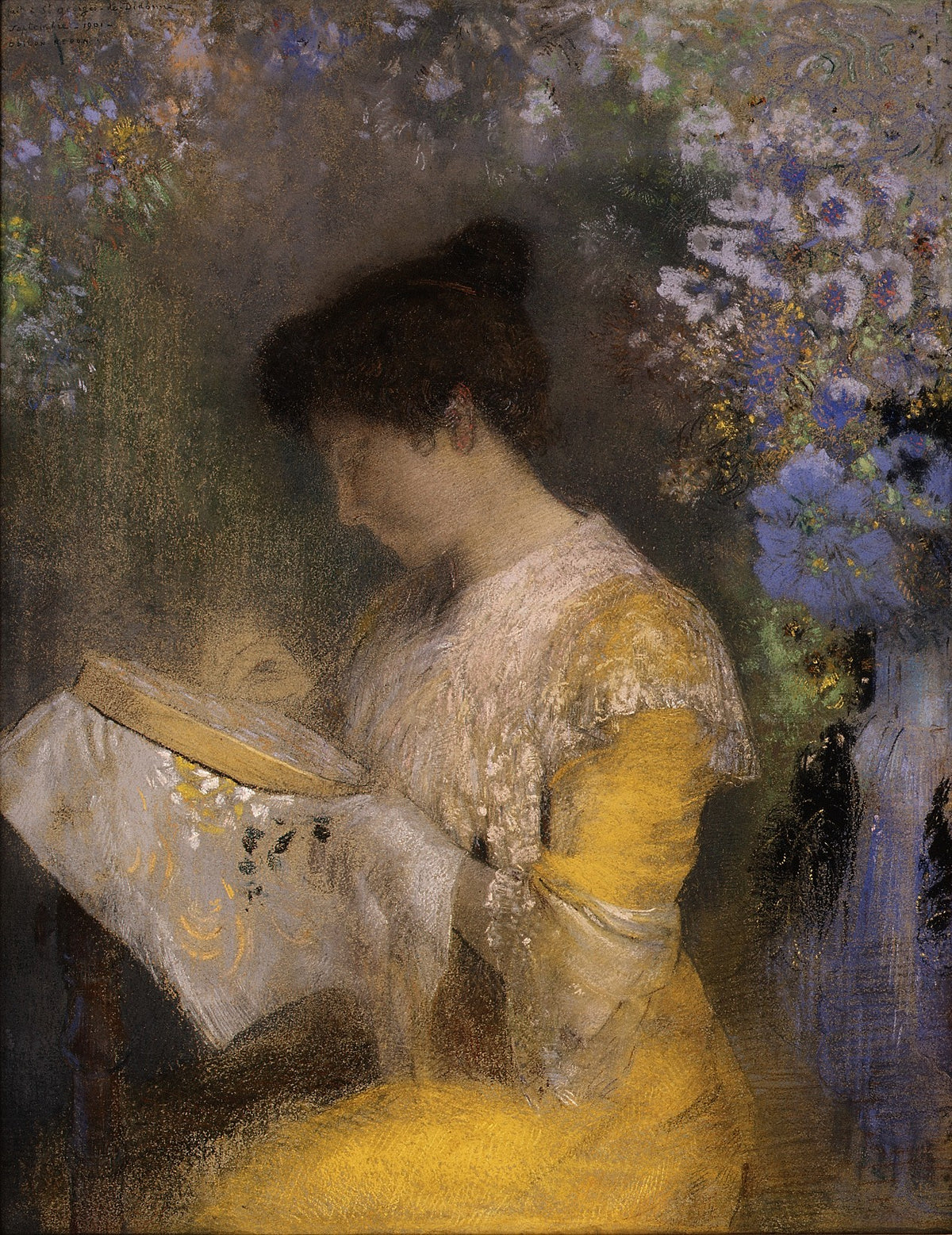 Madame Arthur Fontaine Marie Escudier, 18651946 by Odilon Redon - Symbolist canvas print