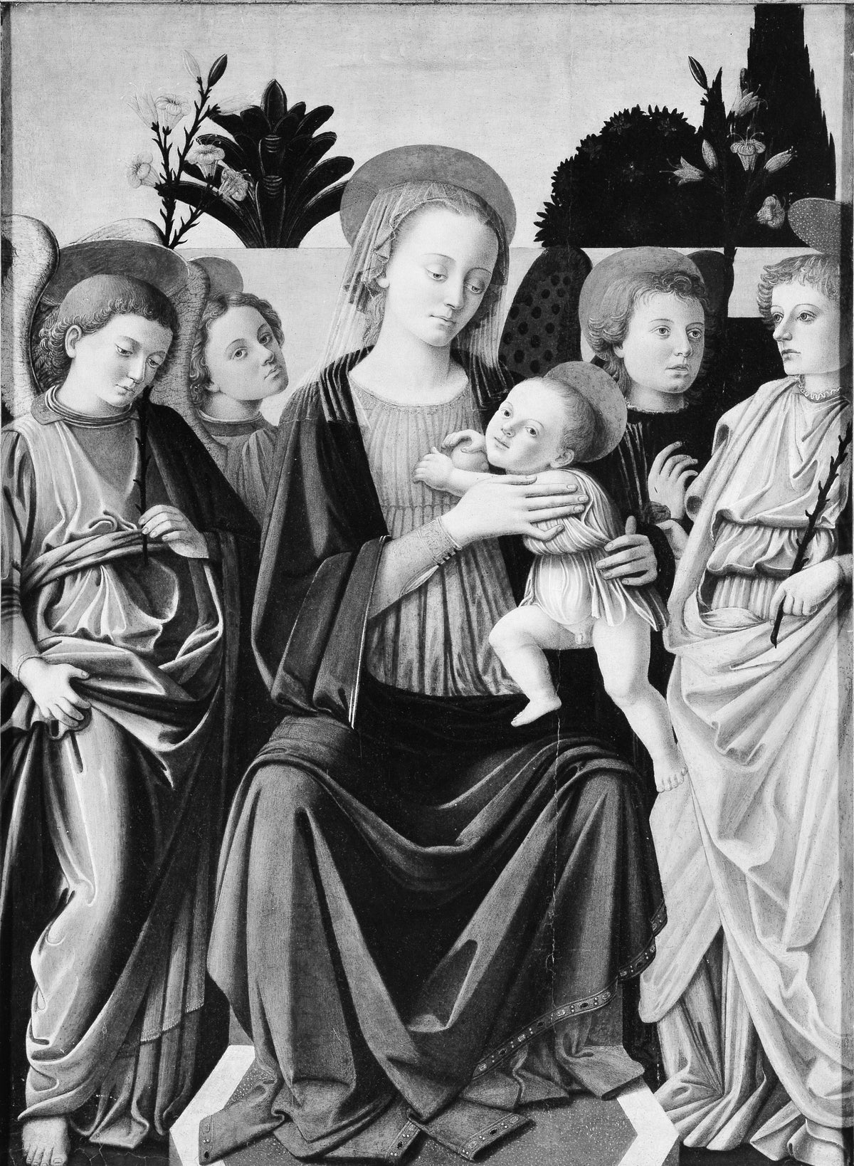 Madonna and Child with Angels by Italian (Florentine) Painter - Classic Art canvas print