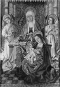 Saint Anne Enthroned with the Virgin and Child by Osma Master - Tempera canvas print