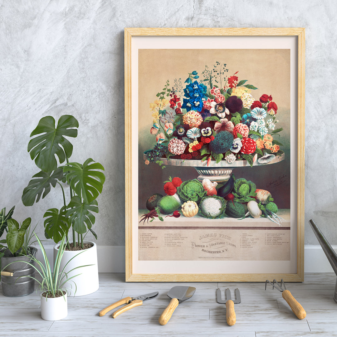 Fleurs et lgumes Poster by Moryarty - Oil Painting canvas print