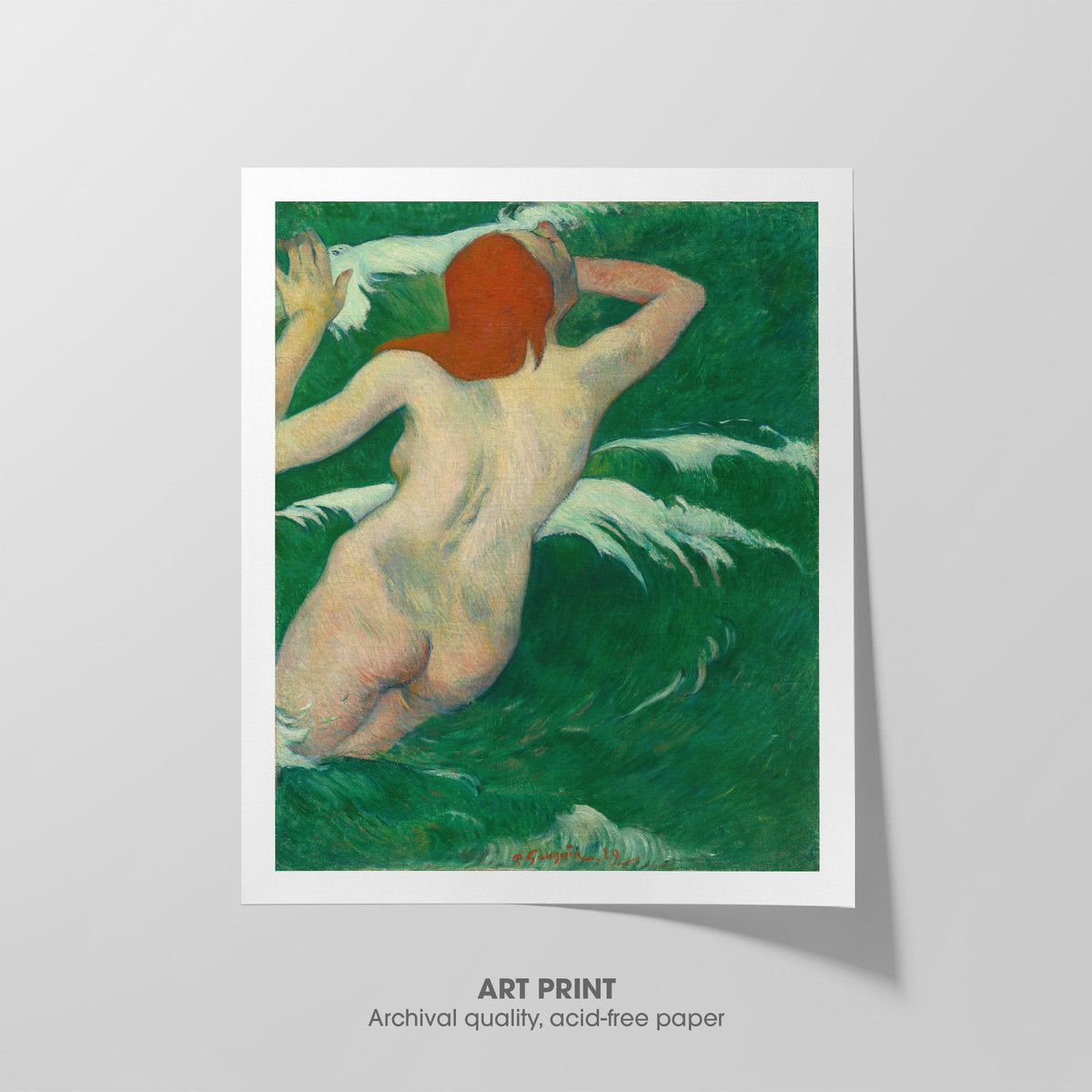 In the Waves  Gauguin  Art Print by Without A Frame - Oil Painting canvas print