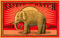 Japan Safety Matches, Elephant by PrintCollection - Oil Painting canvas print