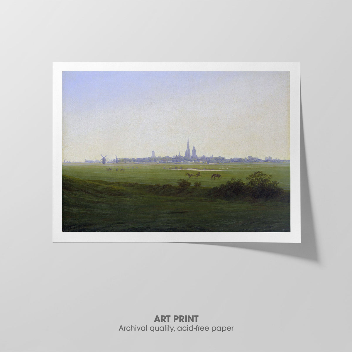 Meadows near Greifswald  Friedrich  Art Print by Without A Frame - Oil Painting canvas print