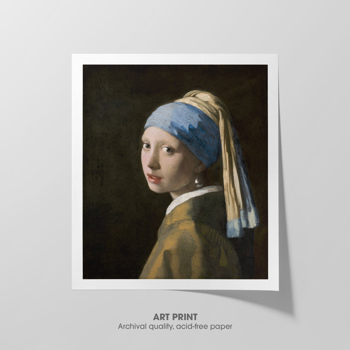 Girl with a Pearl Earring  Vermeer  Art Print by Without A Frame - Oil Painting canvas print